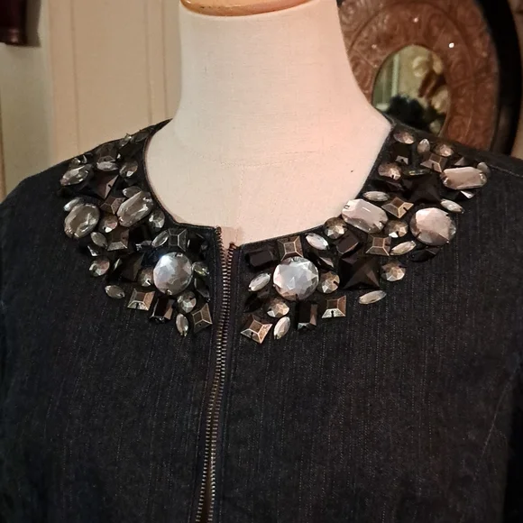 Ruby Rd. Rhinestone denim jacket - Picture 2 of 9